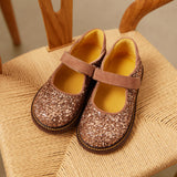 Toddlers & Kids Leather Mary Jane Shoes - Clay Glitter