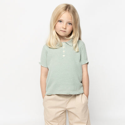 Baby & Kids Cotton/Alpaca Riviera Polo - Pale Mint