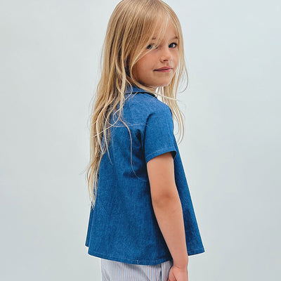 Baby & Kids Cotton Friend Shirt - Soft Denim