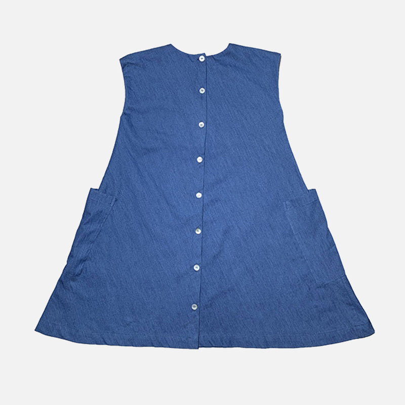 Baby & Kids Cotton Simple Dress - Soft Denim