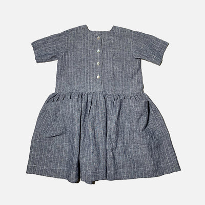 Baby & Kids Linen Button Pocket Dress - Pinstripe