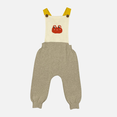 Baby Cotton Woro Dungarees - Latte/Sand