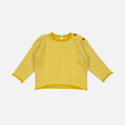 Baby & Kids Cotton Sweater - Sand/Frog Gold Stripe