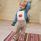 Baby & Kids Cotton Sweater - Latte/Galaxy Blue Stripe