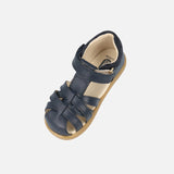 Toddler & Kids Leather Cross Jump Sandals - Navy