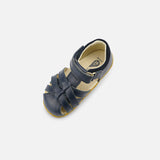 Toddler & Kids Leather Cross Jump Sandals - Navy