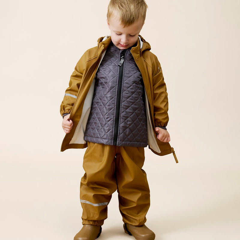 Baby & Kids Recycled Rainwear Set - Cognac