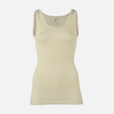 Womens Merino Wool & Silk Sleeveless Top - Natural