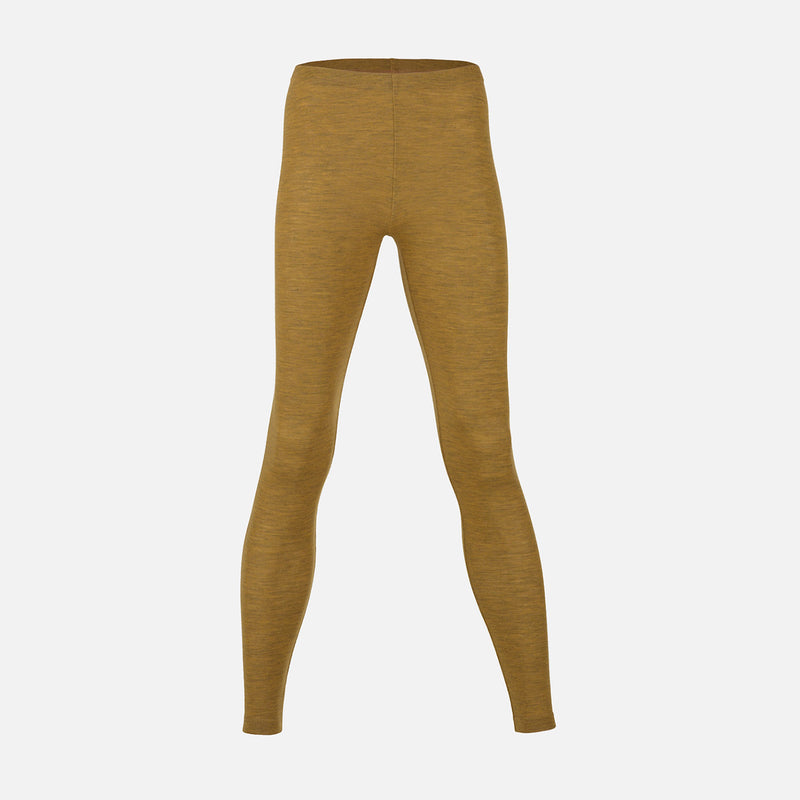 Womens Merino Wool Leggings - Saffron Melange