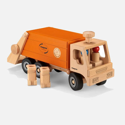 Wooden Garbage Tipper Truck - Orange