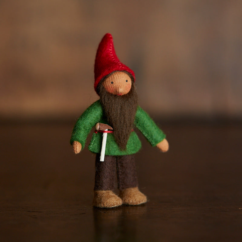 Handmade Wool Autumn Gnome Father - Brown