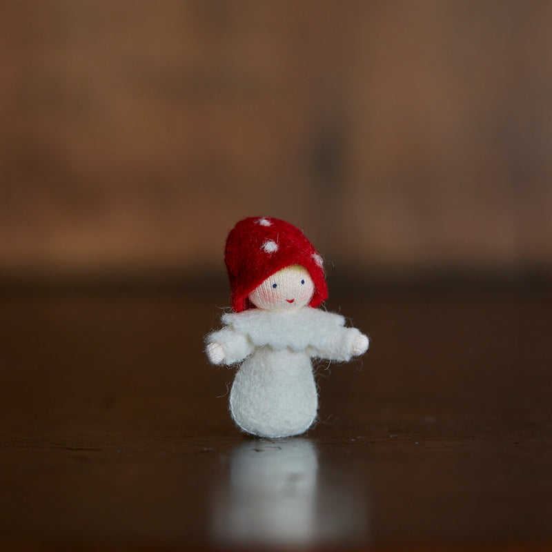 Handmade Wool Baby - Fly Agaric - White