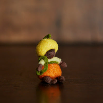 Handmade Wool Baby - Pumpkin - Black