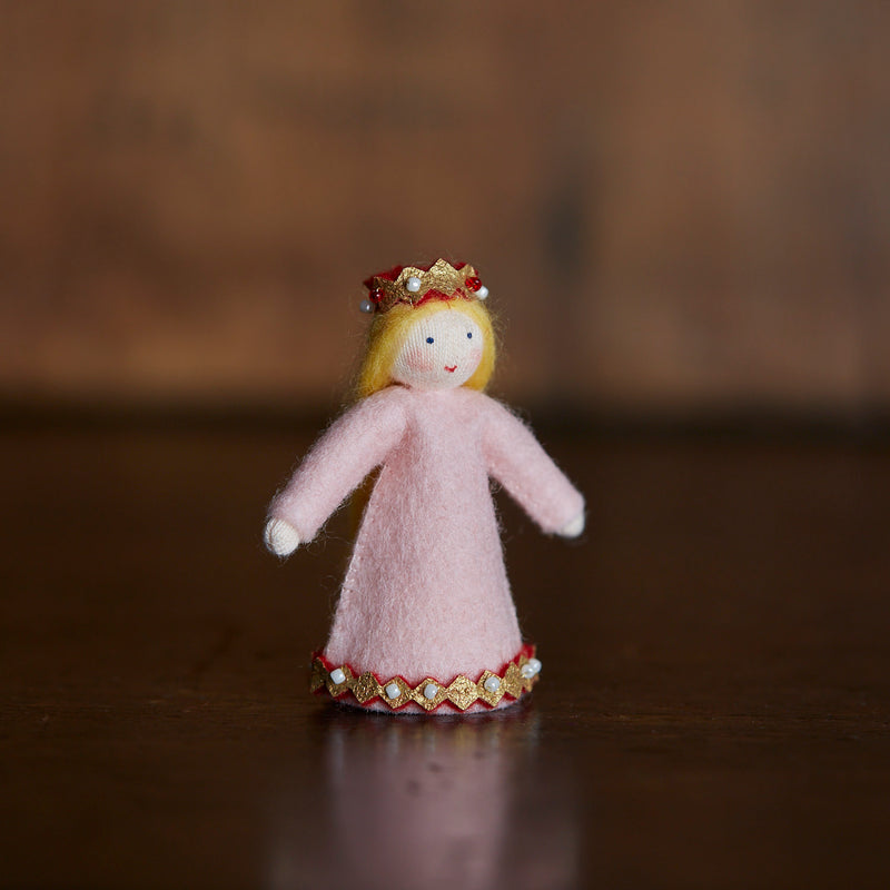 Handmade Wool Princess - Pink Dress - White