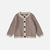 Baby Merino Wool Nordic Cardigan - Ecru/Clay/Misty Green