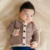 Baby Merino Wool Nordic Cardigan - Ecru/Clay/Misty Green