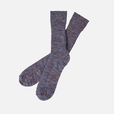 Wool Rib Socks - Deep Sky Melange - Set of 2 Pairs