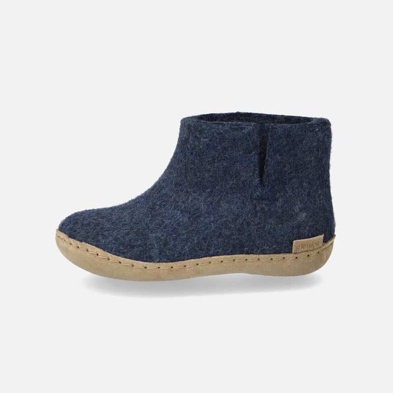 Felted Wool Slipper Boot - Denim