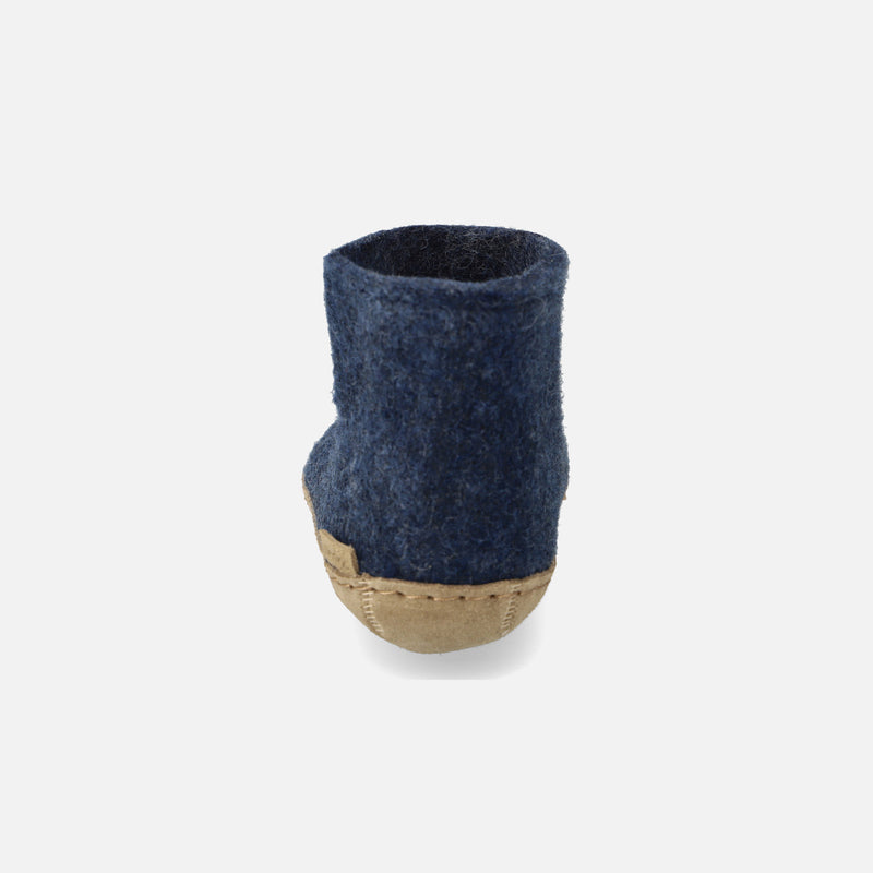 Felted Wool Slipper Boot - Denim