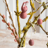 Handmade Felted Wool Mini Egg Decorations - Set of 8 - Yellow
