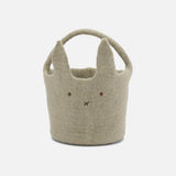 Handmade Felted Wool Bunny Basket - Dusty Green