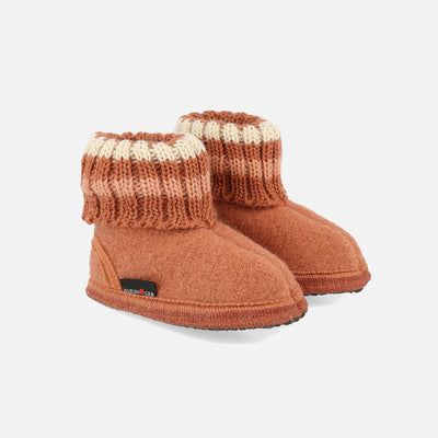 Toddlers Boiled Wool Paul Slipper Boot - Cinnamon