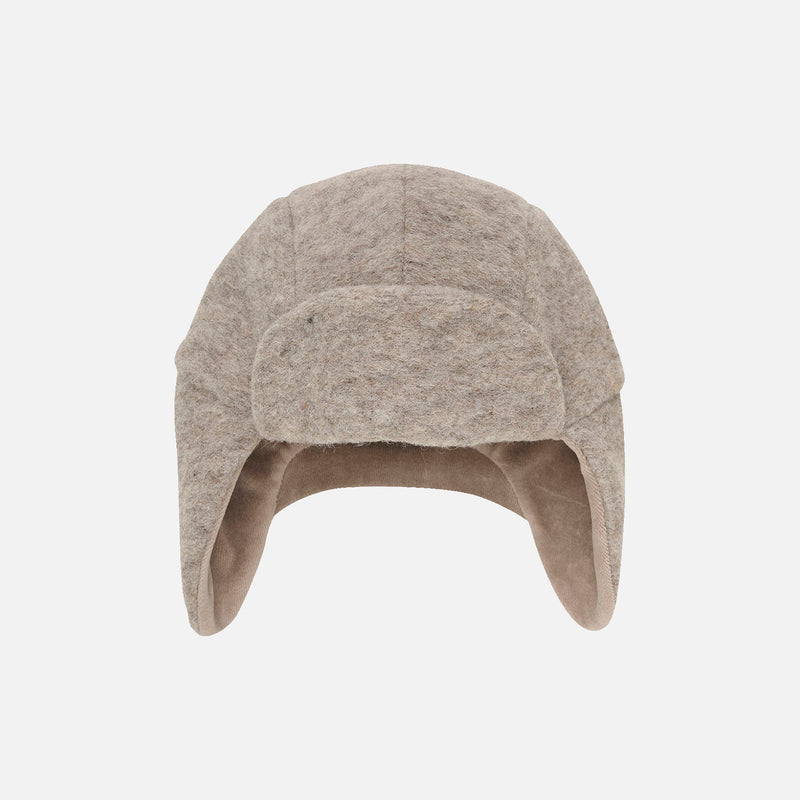 Baby & Kids Wool Felt Trapper Hat- Camel Melange