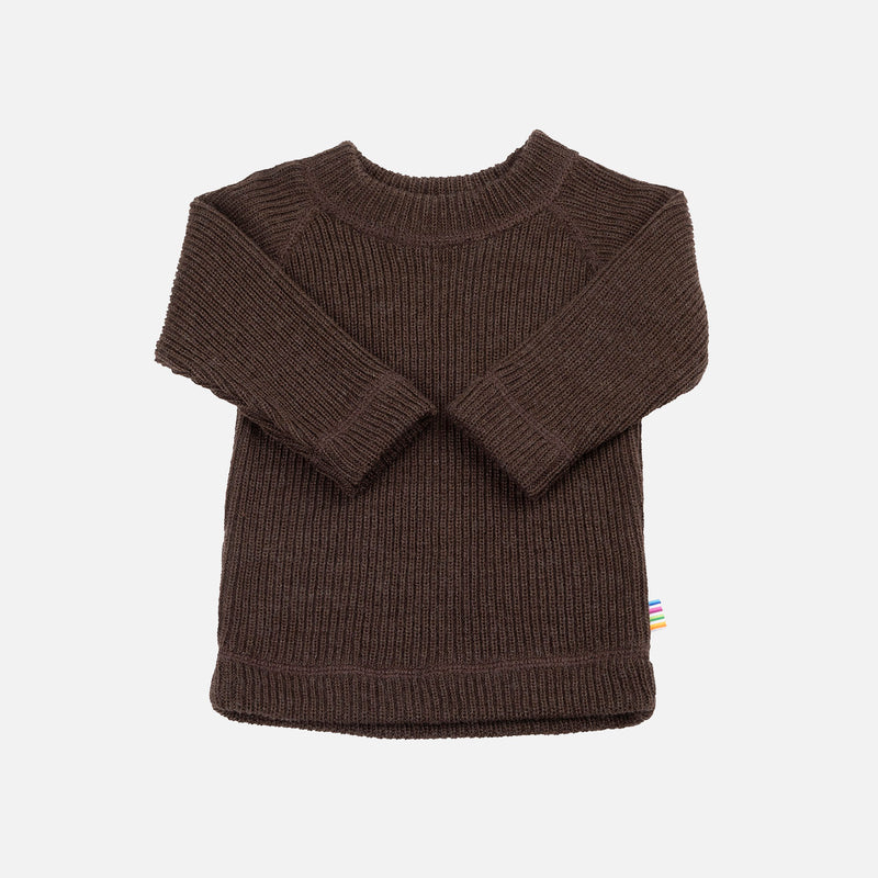 Baby & Kids Merino Heavy Rib Wool Sweater - Cocoa