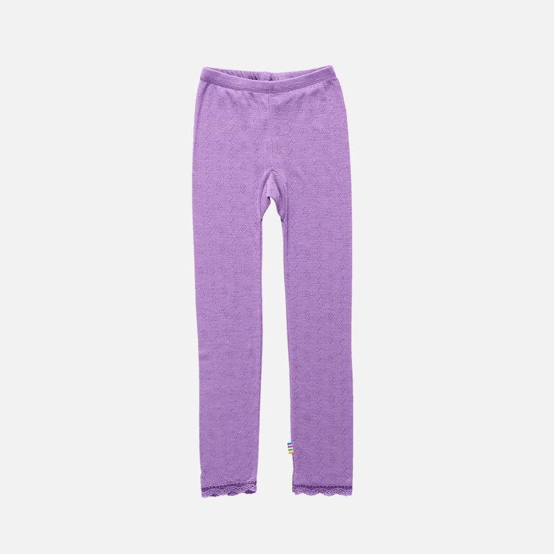 Baby & Kids Merino Wool/Silk Lace Leggings - Lilac