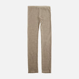 Womens Merino Wool Heavy Rib Leggings - Sand Melange