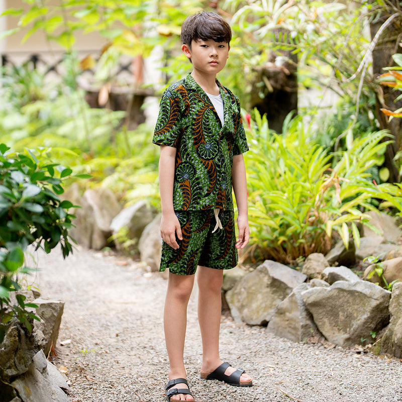 Wax Cotton Temi Shorts - Dark Fern