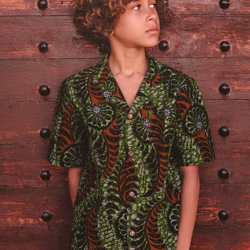 Wax Cotton Temi Shirt - Dark Fern