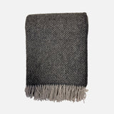 Lambswool Bazaar Blanket/Throw - Grey/Natural Beige