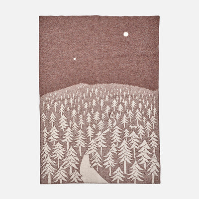 Lambswool House in the Forest Blanket/Throw - Brown