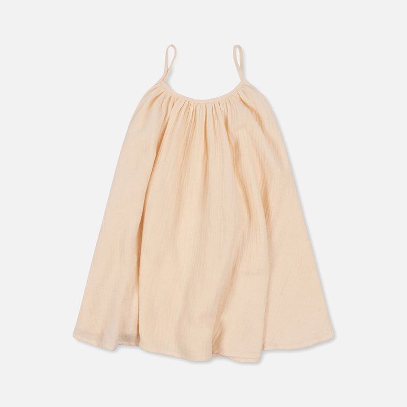 Cotton Olive Strap Dress - Peach Dust