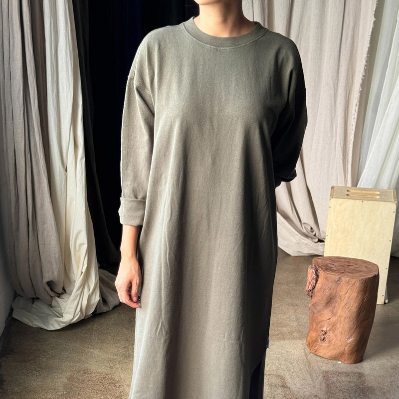 Womens Cotton Sunday Dress - Olive Green