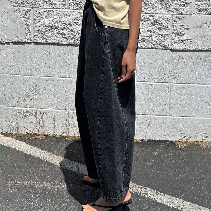 Womens Cotton Arc Pants - Black Denim