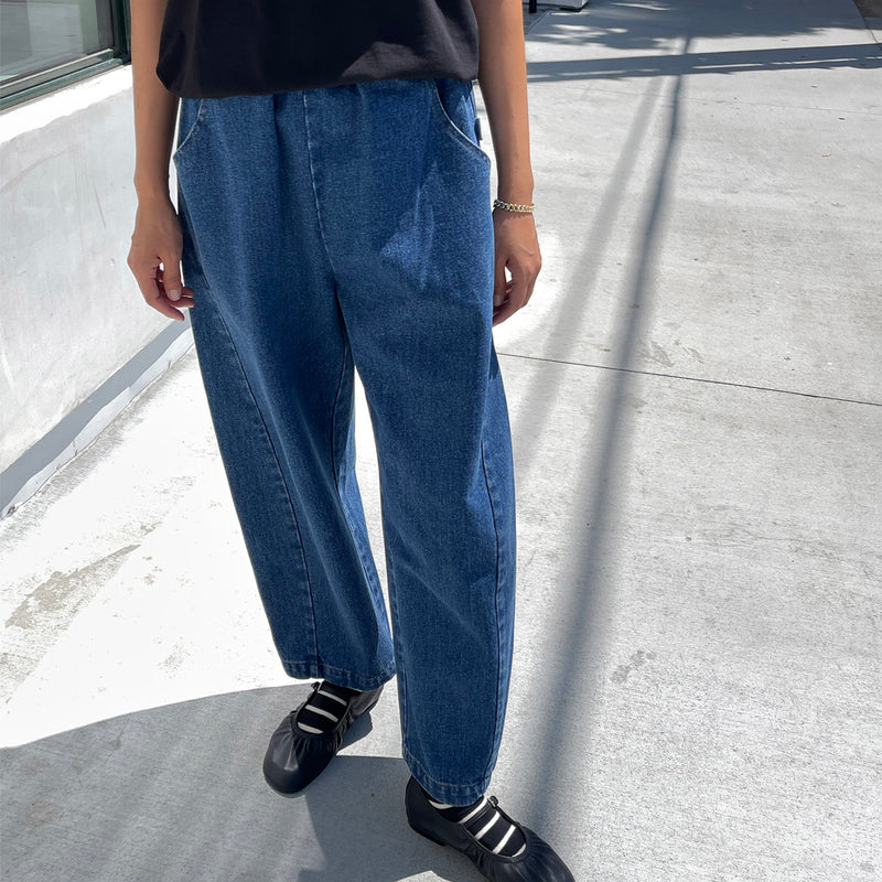 Womens Cotton Arc Pants - Blue Denim