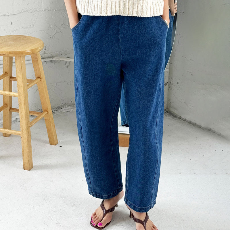 Womens Cotton Arc Pants - Blue Denim