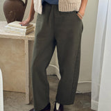 Womens Cotton Arc Pants - Olive Canvas