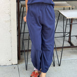 Womens Cotton Balloon pants - Midnight