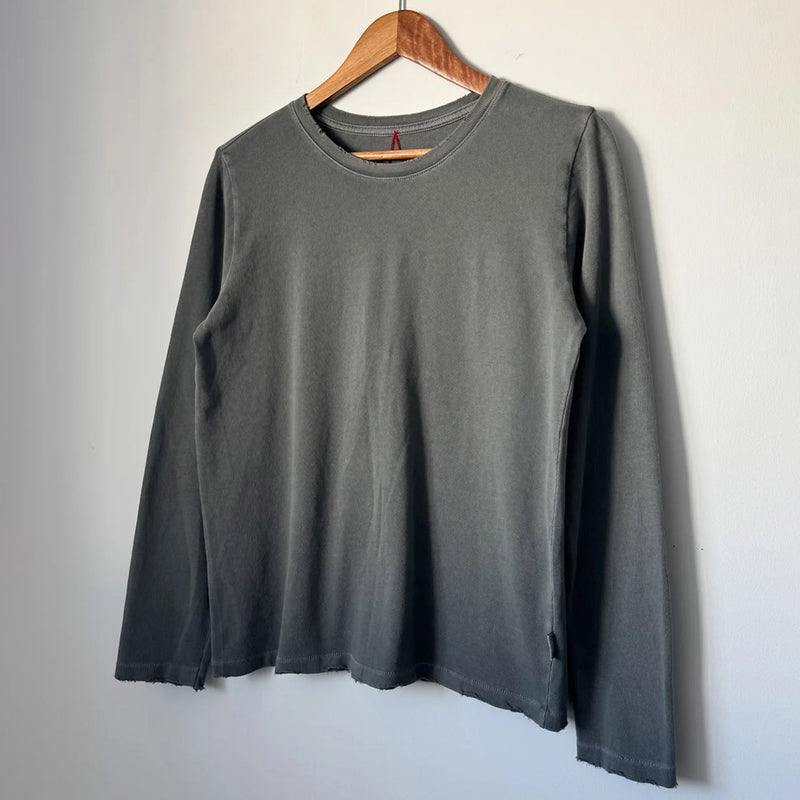 Womens Cotton Everyday Long Sleeve Tee - Slate