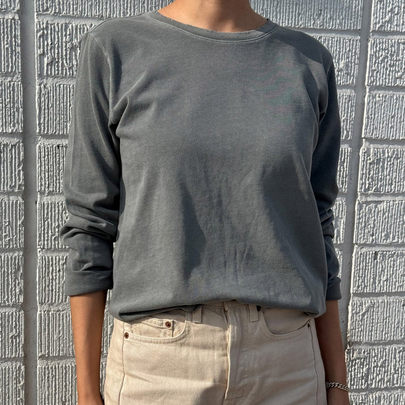 Womens Cotton Everyday Long Sleeve Tee - Slate