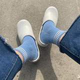 Womens Cotton Girlfriend Socks - Parisian Blue
