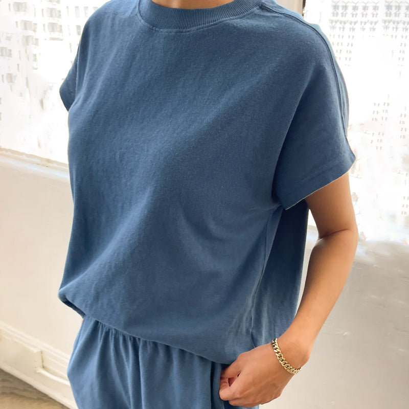 Womens Cotton Jeanne Tee - Ocean