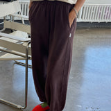 Womens Cotton Terry Balloon Pants - Chocolate