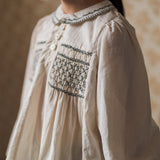 Cotton Gracie Smocked Blouse - Natural