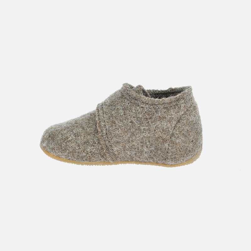 Boiled Wool Slipper Shoe - Light Brown