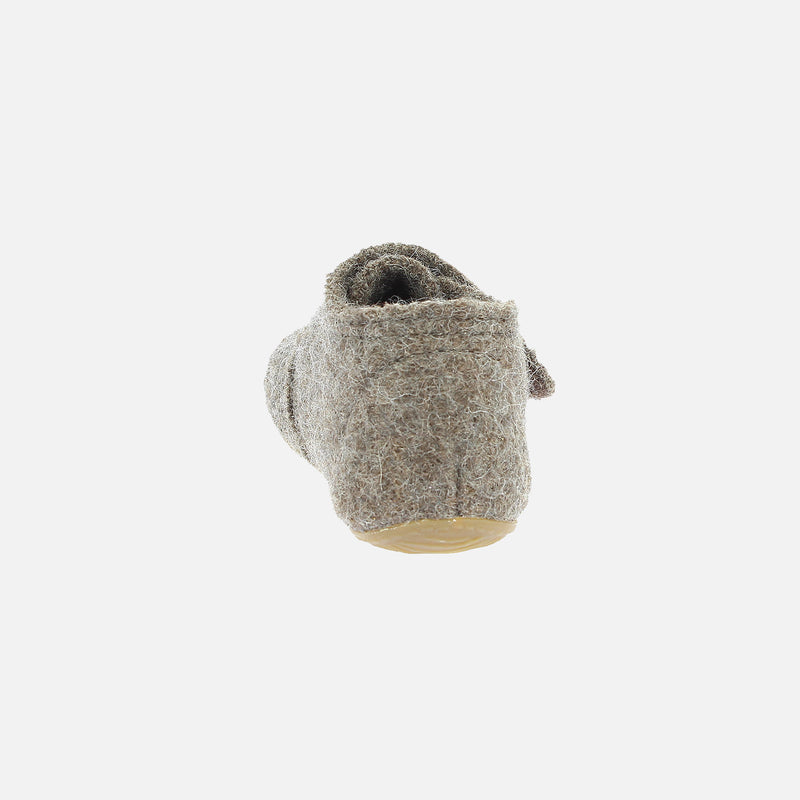 Boiled Wool Slipper Shoe - Light Brown