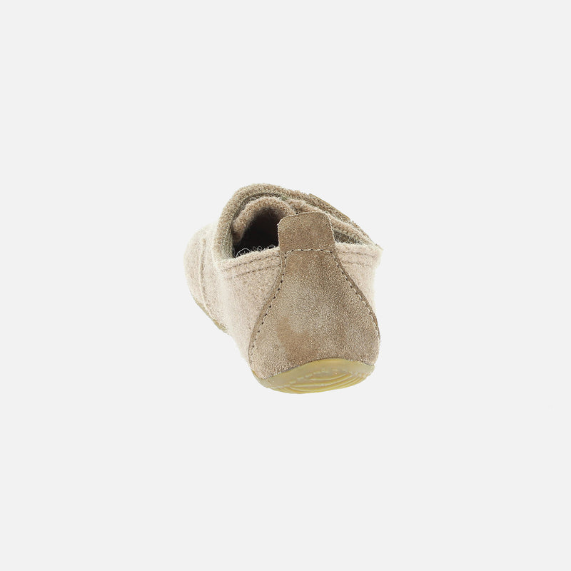 Boiled Wool Slipper Shoe - Taupe